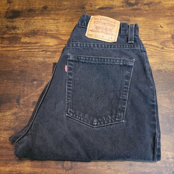 Vtg 90s Levi's 550 Relaxed Tapered Jeans High Rise  USA 12 L - Picture 3 of 12